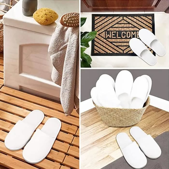 Chausson jetable blanc pour invités de spa et d'hôtel - Respectueux de  l'environnement et non toxique Blanc Blanc - Cdiscount Chaussures