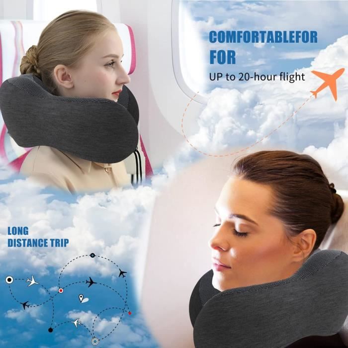 Coussin De Nuque Avec Masque De Sommeil 3D Et Bouchons D'oreille – Housse Amo