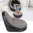 Canapé flocage PVC moderne fauteuil inclinable pliant gonflable avec repose-pieds pour salon balcon jardin-3