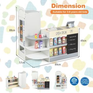 Joellfuner Jouet Caisse Enregistreuse pour Enfants - Inclut 46 Accessoires (Vraie Calculatrice