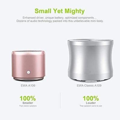 EWA A106 Mini Enceinte Bluetooth Portable Actif avec Basse Extra étanchéité IP67 Chambre Etui De Voyage Inclus Voiture Vélo Argent Autonomie 12hrs Mini Haut Parleur Parfait pour la Douche EWA A106 Mini Enceinte Bluetooth Portable Actif avec Basse Extra étanchéité IP67 Chambre Etui De Voyage Inclus Voiture Vélo Argent Autonomie 12hrs Mini Haut Parleur Parfait pour la Douche