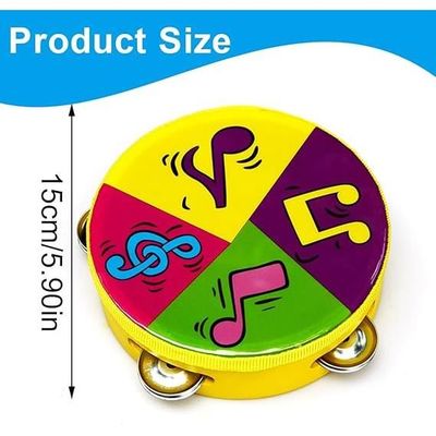 Akozon tambourin en bois Tambourin pour enfants, tambour en bois massif Akozon tambourin en bois Tambourin pour enfants, tambour en bois massif
