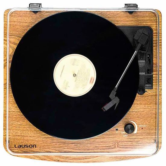 Haut-parleurs Intégrés RCA Tourne Disque en Bois Vintage Lauson CL608 Platine Vinyle Bluetooth 33/45/78 RPM Brun USB Vinyle à MP3 Codage Fonction