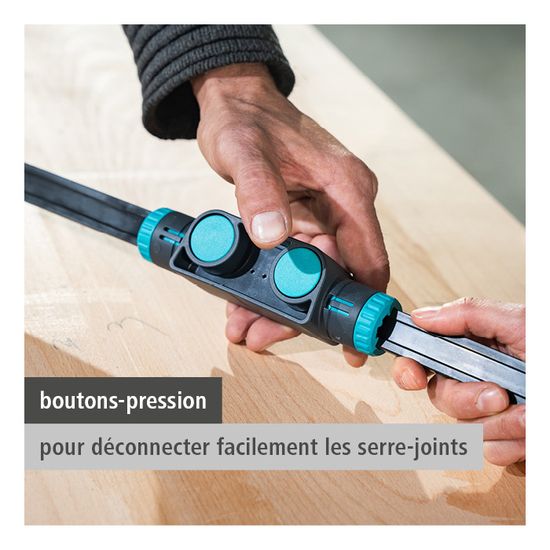 Kit Serre-joints à Une Main Wolfcraft PRO MAX - 2 Pinces 450mm + Connecteur - Force 250kg