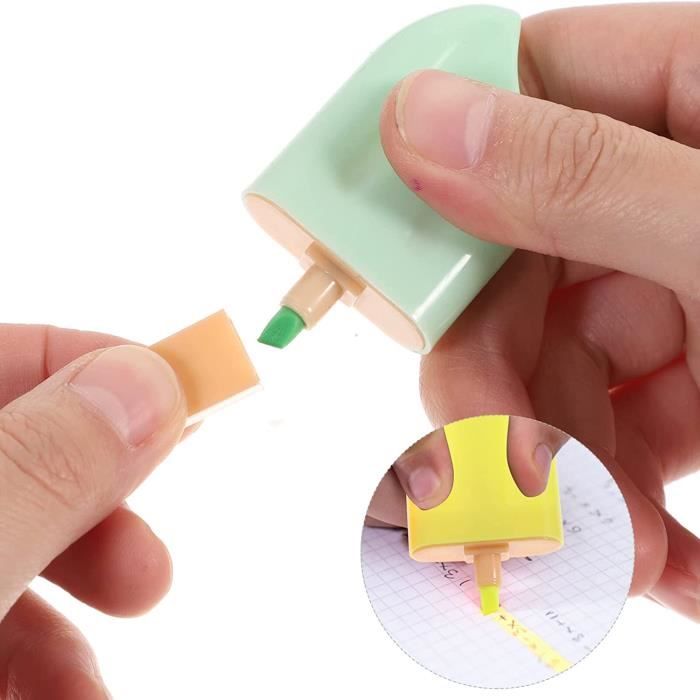 Lot De 2 Surligneurs Kawaii Couleur Candy - Design Mignon Glaçon, Pour Bureau Ou école