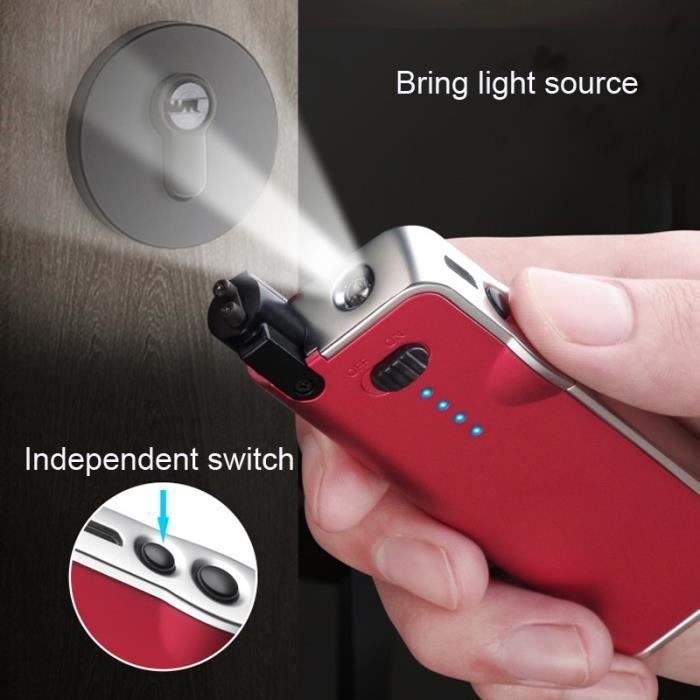 Briquet Électronique, Briquet Rechargeable Usb Mini Bande Cylindrique Sans Flamme Coupe-Vent