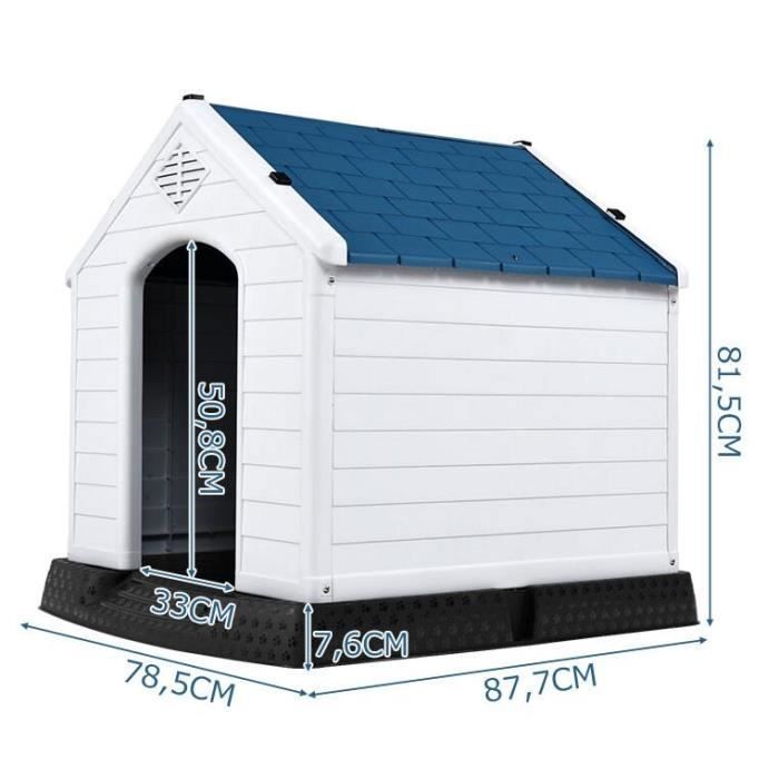 COSTWAY Niche Pour Chien Exteriéur Intérieur 91 Cm, Chenil Pour Petite Chien 2 En 1 Fenetre Ventilee Housse Amovible Lit Pour Chien Capacite 30 Kg 682369183cfe0132fb70d3dc