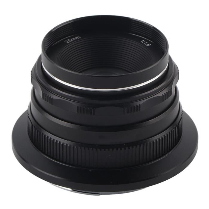Objectif CCTV 25 Mm F1.8 Monture C - Grand Angle, Pour Caméra Surveillance, Alliage, Réglage Manuel