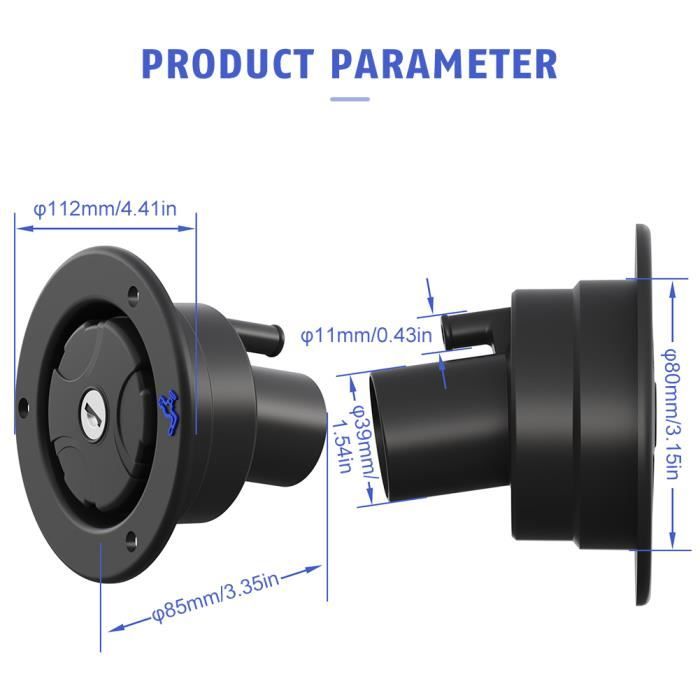 Bouchon De Réservoir Carburant Plastique 38 Mm - Rechange Camping-car, Bateau - Étanche, Installation Facile