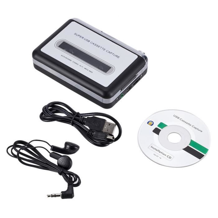 Lecteur de Cassettes Portable Walkman, convertisseur de Cassette USB vers  MP3, Adaptateur de convertisseur Audio Bande vers MP3, avec Disque Optique