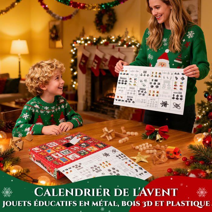 Calendrier De L'Avent Puzzle 3D - 24 Pièces Métal - Éducatif Pour Enfants 7+ Et Adultes - Cadeau Noël - 6