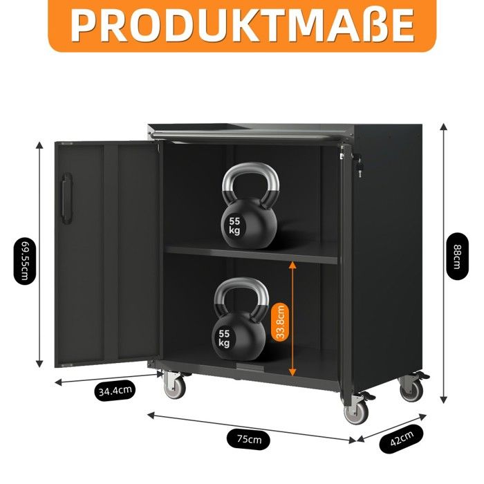 BIZOE Armoire de rangement en métal avec 2 portes pour l'organisation BIZOE Armoire de rangement en métal avec 2 portes pour l'organisation