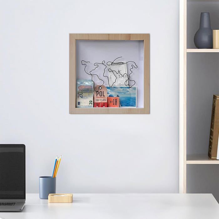30x30cm Boîte D'Archives D'Aventure,Boîte À Souvenirs avec Fente,Cadre