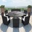 Mobilier De Jardin 13 Pcs Pour 12 Pers Resine Tressee Noir