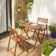 Ensemble table et chaises en bois - Salon de jardin - Acacia - Pliable-0