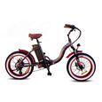 Vélo Électrique Pliable Fat Bike Urbain 20 pouces - Calipso - 250W-20Ah - Marron métallisé-0