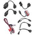 Qiilu câble OBD 8 pièces ensemble complet de câbles de voiture OBD Kit de cordon d'alimentation de ligne de Diagnostic-0