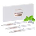 MEAWHITE • Kit Recharge 3 SERINGUES 3ml pour blanchiment des dents à domicile • 100% SANS peroxyde • Gel blanchissant dentaire-0