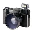 Appareil photo numérique Vlogging vidéo caméscope numérique HD 1080P écran Rotatif avec Grand Angle Noir-0
