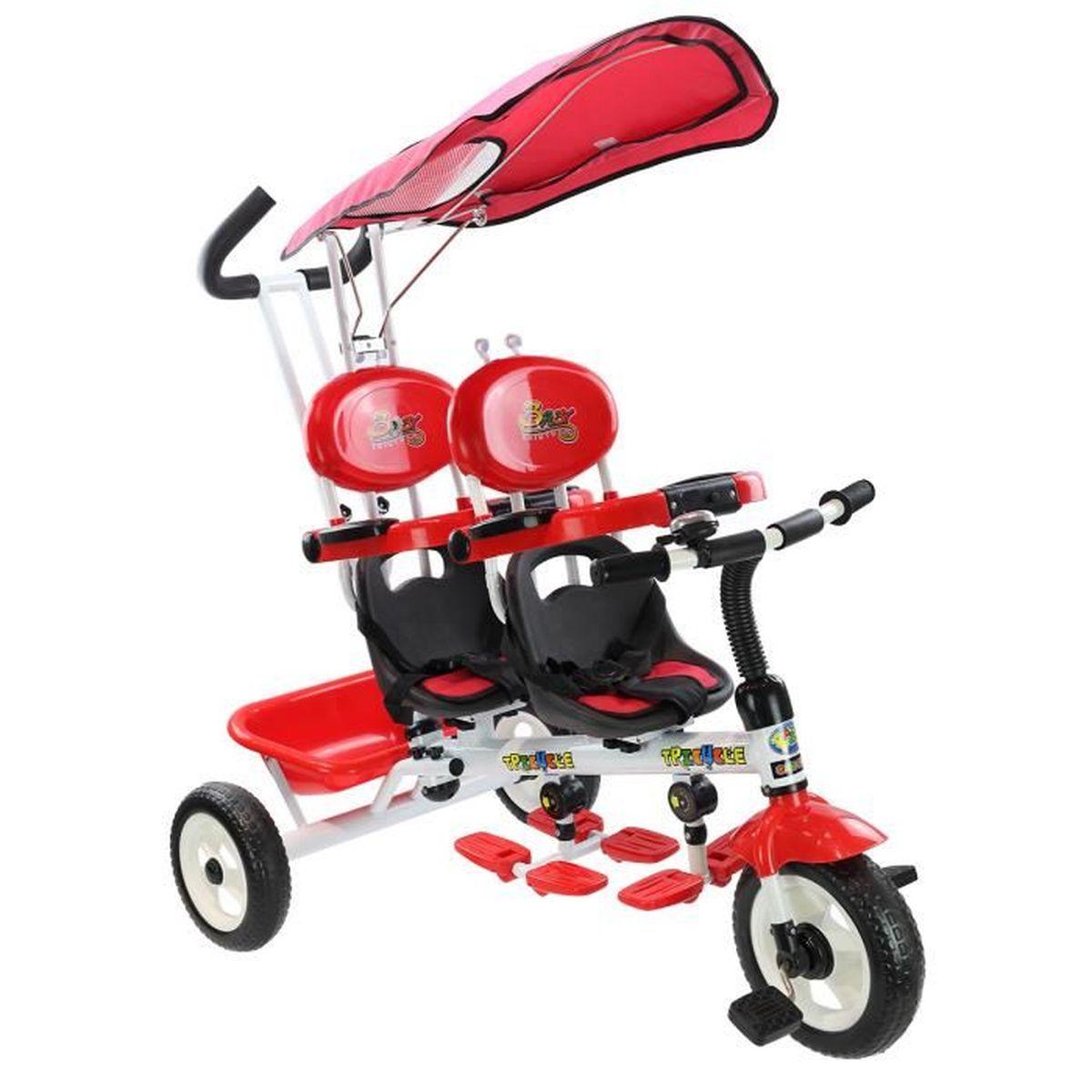 Tricycle pour Jumeaux 4 en 1 Tricycle à Vélo Enfant/Bébé Evolutif avec