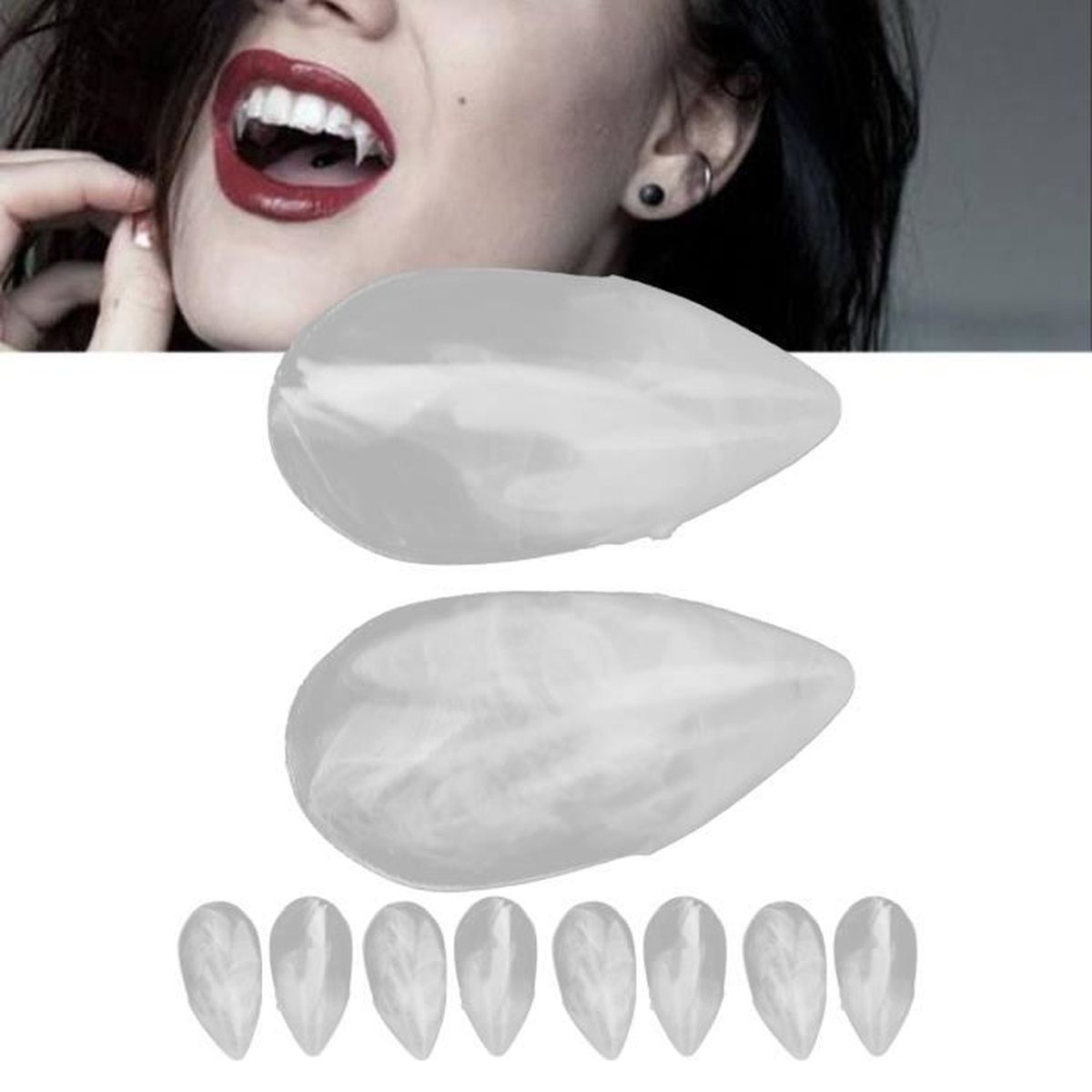 Fausses Dents Drôles Pour Halloween - 24 Pièces, PVC, Couleurs Assorties