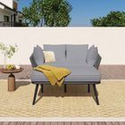 JAERLIUB Salon de Jardin Canapé,chaise longue d'extérieur Anti-UV avec Coussin Lavable & Structure Résine Tressée-Meuble