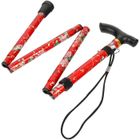 QIQIQI Canne De Marche Pliante - I 441 - Rouge - Pour Adulte - Réglable En Hauteur - Alliage D'aluminium