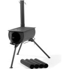 ACCESSOIRE DE TENTE DE CAMPING - SARDINE - ARCEAU CampFeuer Poêle de tente | 58 x 86 x 240 cm | noir | Poêle à bois portable pour le
