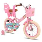 HILAND JOYSTAR Vélo d'enfant, 14", pour enfants de 3 à 5 ans, avec roues auxiliaires-Rose