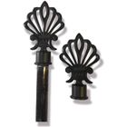 UMBERTO RAVELLI Tringle à rideaux - Couleur: Noir - Métal - Extensible 120 à 210 cm - Style Contemporain - Design