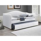 VENTE-UNIQUE Lit banquette gigogne MATHILDE - 2 x 90 x 190 cm - Simili - Blanc