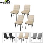 Willonin® Lot de 4 chaises en tissu et métal, Siege en velours Beige confortable et Dossier H 41 cm pour cuisine salon balcon