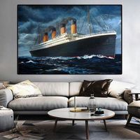 Toile Photo Titanic Bateau De Croisière Mur Art Oeuvre Peinture Impressions Affiches Bureau Salon Décor 50x70cm Sans Cadre