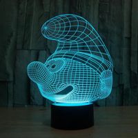 Cadeau de Noël pour enfants 3D Les Schtroumpfs en forme Night Light LED 7 couleurs changent lampe de bureau Chambre Décoration Creat