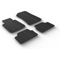 Set tapis de caoutchouc compatible avec BMW 1 serie E81-E87 3-5 portes 2004-2011 (T profil 4-pièces + clips de montage)