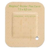 Molnlycke Health Care Mepilex Border Flex Pansement Hydrocellulaire Carré 7,5cm x 8,5cm 16 unités
