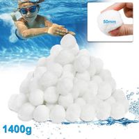 LZQ Balles Filtrantes Matériau filtrant avec 1400 g Remplace 50 kg de sable filtrant Accessoire pour piscine Blanc