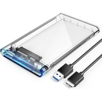 Orico Boîtier Externe USB 3.0 pour 2.5 Pouces Disque Dur SATA III II I HDD SSD 2To Max 5Gbps