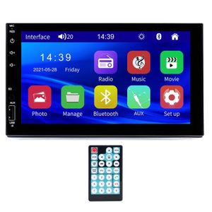 AUTORADIO pour7023 - Autoradio avec écran tactile 7 pouces HD, MP5, Bluetooth, USB, TF, FM, caméra, lecteur multimédia,