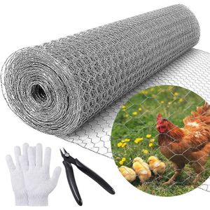 Tidyard Grillage en Métal Acier et Revêtement en PVC Grillage a Poule Cloture pour Confiner Volailles et Protéger Poulaillers 10x1,5 m Carré Vert Taille de la Maille 12 x 12 mm 