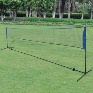 Dilwe Filet de Badminton r/églable Pliable 2 Couleurs pour Sports de Plein air