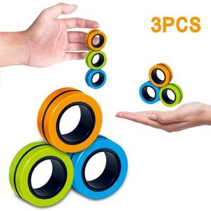 HAND SPINNER - ANTI-STRESS couleur F-3PCS Anti-Magnétiques anneaux stress MAG