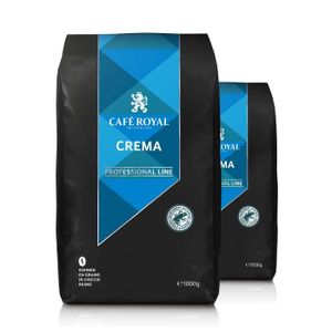 CAFÉ EN GRAINS 2KG Grains de CAFÉ CREMA - Certifié Rainforest - Saveur Intense by Café Royal