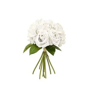 Matches21 Lot de 5 fleurs d/'hortensia artificielles pour décoration Blanc crème Ø 18 cm