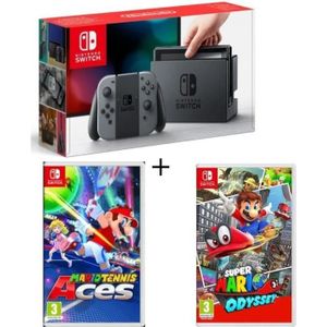 CONSOLE NINTENDO SWITCH Pack Nintendo Switch Grise + Super Mario Odyssey +