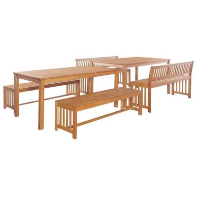 Mobilier De Jardin 6 Pcs Salon De Jardin Bois D Eucalyptus Massif