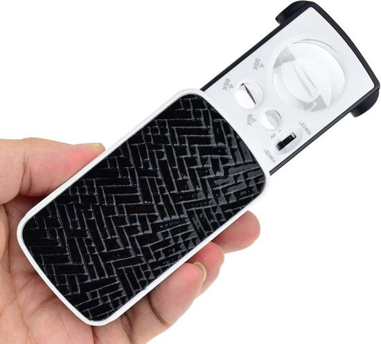 Loupe optique,Loupe avec lumière LED, Base métallique, diamant, jadéite, anneau d'identification