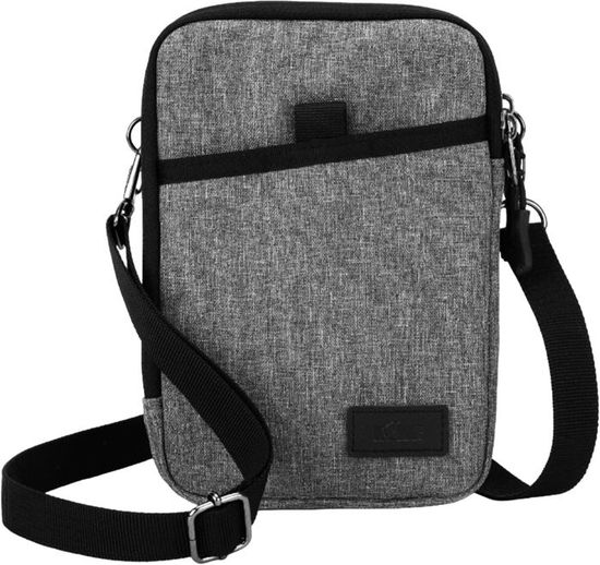 Pochette Double KIWIFOTOS Pour 2 Smartphones - Avec Bandoulière Et Mousqueton - Range Téléphone Et Batterie Externe