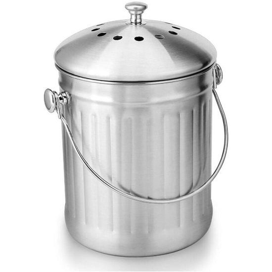 Seau Compost Inodore en Acier Inoxydable pour Cuisine Poubelle Compost — free download