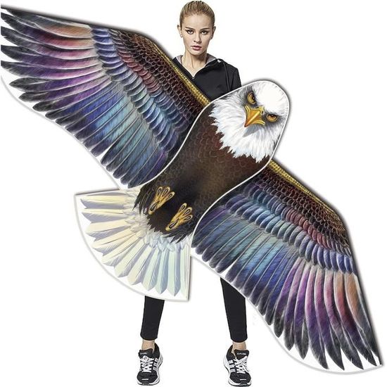 Grand Cerf-volant Aigle - 180x82 Cm, Tissu Polyester Rip-stop - Pour Enfants Et Débutants - Facile à Monter Et à Faire Voler